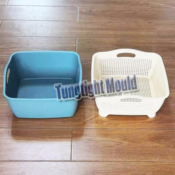 Plastic large fruit draining  basket mould 